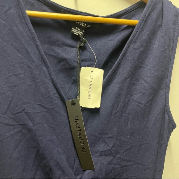 NWT Le Chateau cotton navy dress size M - Picture 3 of 6